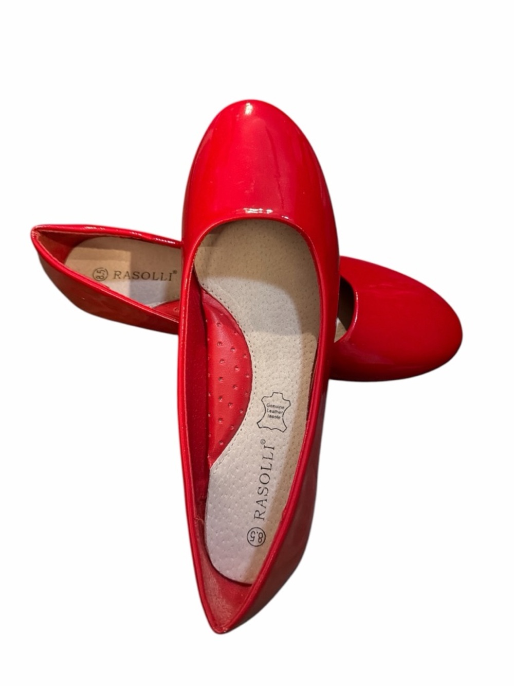 Rasolli Red Patent Slip-On Ballet Flats